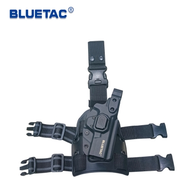 Bluetac OWB Kydex - Funda para pistola con plataforma de pierna abatible de 360 grados para aplicación de la ley